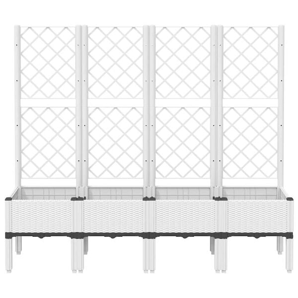 vidaXL Garden Planter with Trellis White 160x40x142 cm PP