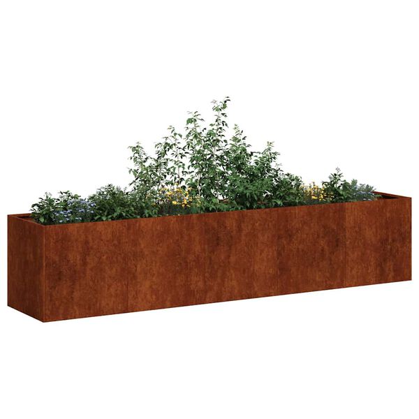 vidaXL Planter Rusty 200x40x40 cm Weathering Steel