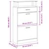 vidaXL Shoe Cabinet Black 63x24x104 cm Engineered Wood