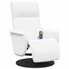 vidaXL Massage Recliner Chair White 71 x 90 x 105 cm Faux Leather