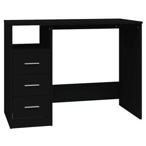 vidaXL Desk with Drawers Black 102x50x76 cm Engineered Wood