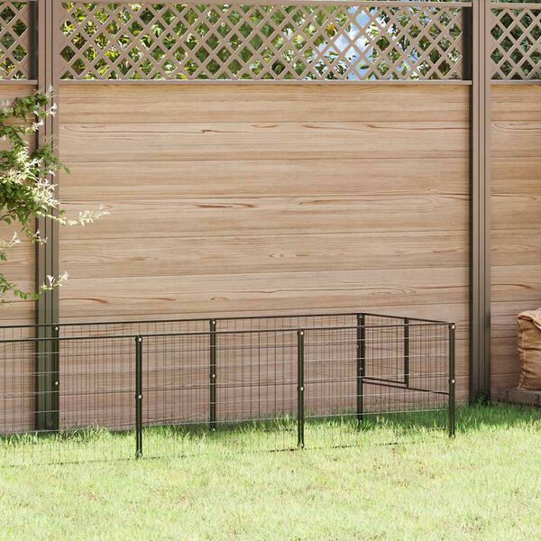 vidaXL Dog Kennel Black 6 m&sup2; Steel