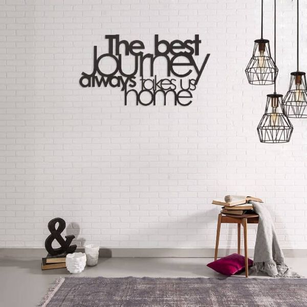 Homemania Wall Decoration Words 70x40 cm Steel Black