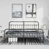 vidaXL Metal Bed Frame without Mattress with Footboard Black 183x213cm