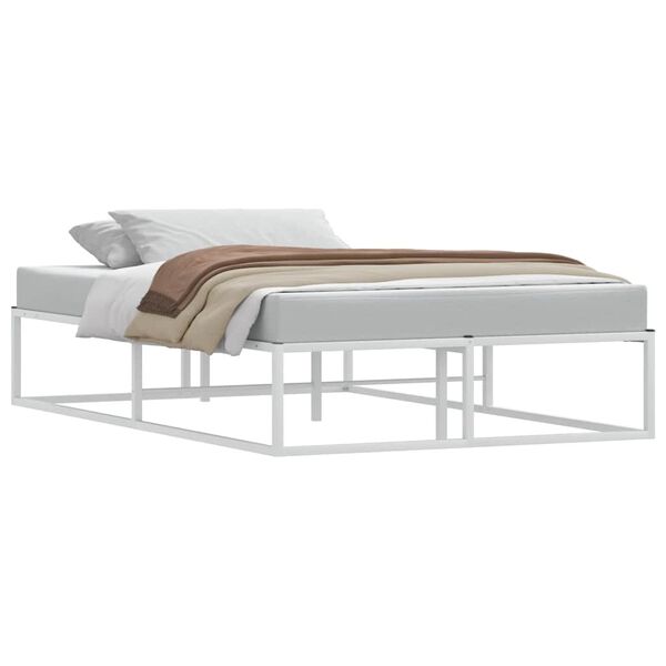 vidaXL Bed Frame without Mattress White 120x200 cm Metal