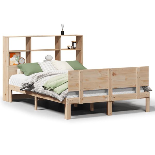 vidaXL Bookcase Bed without Mattress 120x200cm Solid Wood Pine