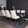 Venture Home Dining Chairs 2 pcs Velvet Deluxe Velvet Beige and Brass