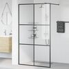 vidaXL Walk-in Shower Wall with Clear ESG Glass 115x195 cm Black