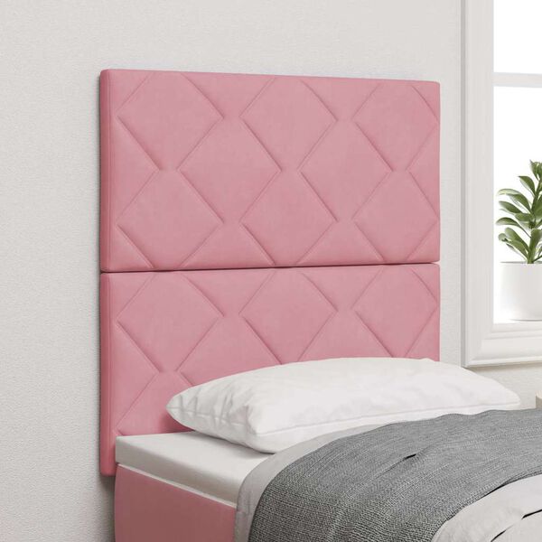 vidaXL LED Headboard with Headboard Pink 80 cm Faux Leather