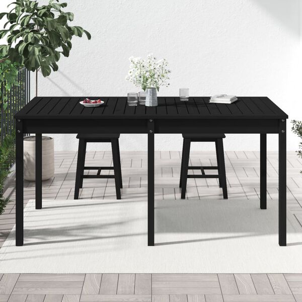 vidaXL Garden Table Black 159.5x82.5x76 cm Solid Wood Pine