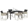 vidaXL Garden Dining Set 5 pcs Light Grey Poly Rattan