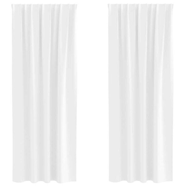 vidaXL Blackout Curtains with Rings 2 pcs Pure White 245 x 140 cm
