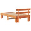 vidaXL Bed Frame with Headboard Wax Brown 80 x 200 cm Solid Pine Wood