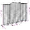 vidaXL Arched Gabion Baskets 5 pcs 300x30x200/220 cm Galvanised Iron