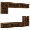 vidaXL 8 Piece TV Wall Units with LED Smoked Oak Engineered Wood