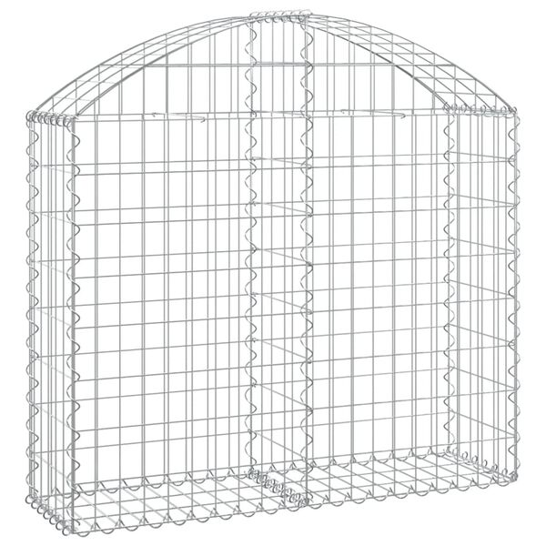 vidaXL Arched Gabion Basket 100x30x80/100 cm Galvanised Iron