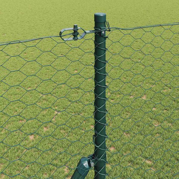 vidaXL Fence Post Green 100 x 1.5 m (36 mm mesh) Steel and PVC