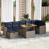 vidaXL 8 Piece Garden Sofa Set with Cushions Grey Poly Rattan Acacia