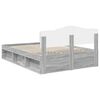 vidaXL Bed Frame Grey Sonoma 140 x 190 cm Solid Pine Wood