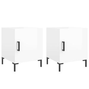vidaXL Bedside Cabinets 2 pcs High Gloss White 40x40x50 cm Engineered Wood