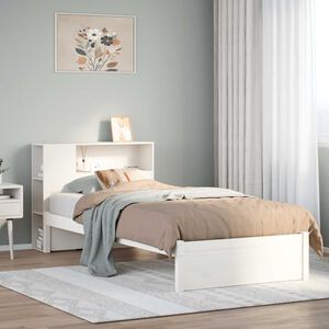 vidaXL Bookcase Bed without Mattress White 75x190cm Solid Wood Pine