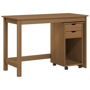 vidaXL Desk Cabinet Set 2 pcs Honey Brown Solid Pine Wood