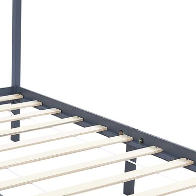vidaXL Canopy Bed Frame Grey Solid Pine Wood 90x200 cm