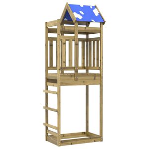 vidaXL Play Tower Brown 85 x 52.5 x 239 cm Solid Impregnated Wood