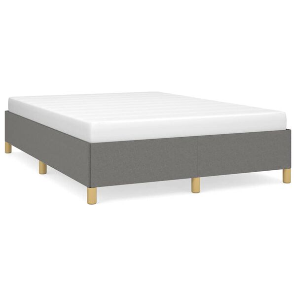 vidaXL Bed Frame without Mattress Dark Grey 135x190 cm Double Double Fabric