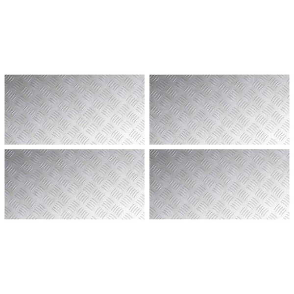 vidaXL Stair Tread Rectangular 4 pcs Silver 80 x 40 cm Aluminium