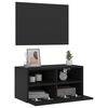 vidaXL TV Wall Cabinet Black 60x30x30 cm Engineered Wood