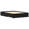 vidaXL Bed Frame with Drawer Black Oak 160 x 200 cm Engineered Wood