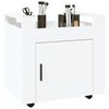 vidaXL Desk Trolley High Gloss White 60x45x60 cm Engineered Wood