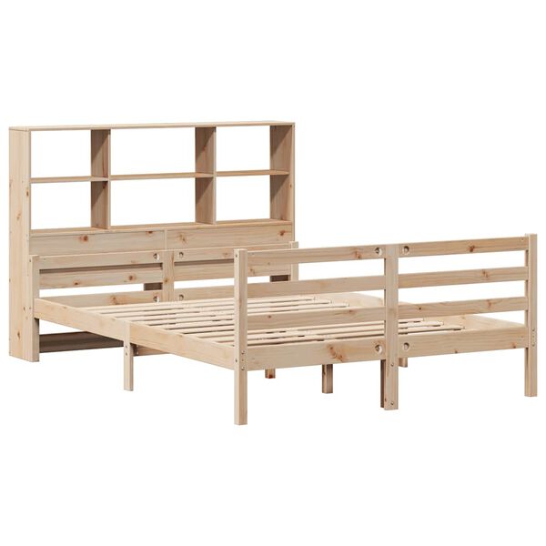 vidaXL Bookcase Bed without Mattress 160x200 cm Solid Wood Pine
