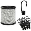 vidaXL Bungee Cords with Hooks 6 mm Black and White PP and Rubber