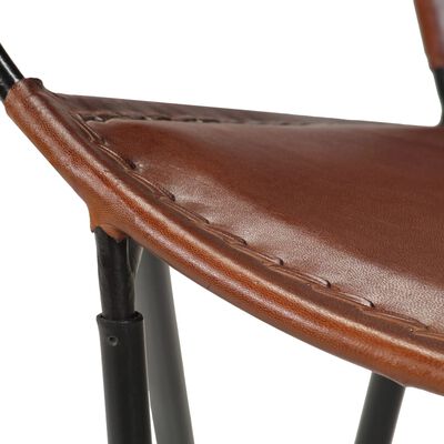 vidaXL Chair Brown Real Leather