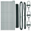 vidaXL Hexagonal Fence Ground Fix 25 x 1 m PVC-Coated Steel Dark green