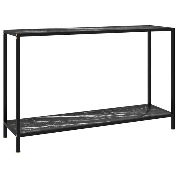 vidaXL Console Table Black 120x35x75 cm Tempered Glass