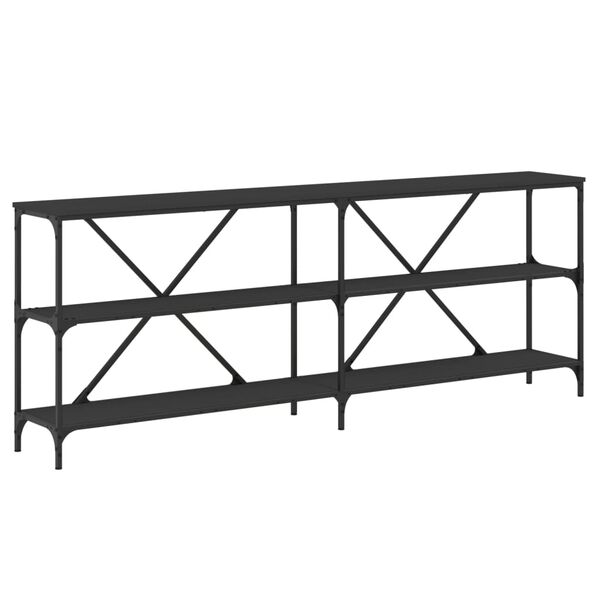 vidaXL Console Table Black 200x30x75 cm Engineered Wood and Iron