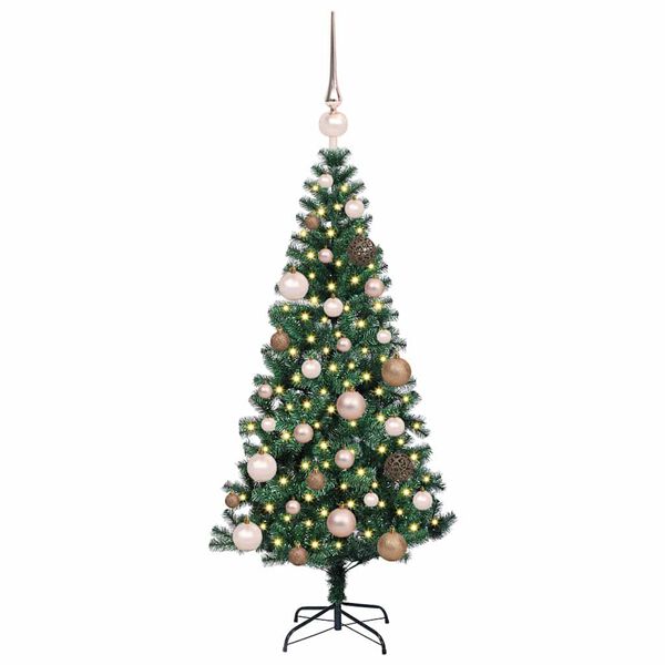 vidaXL Artificial Pre-lit Christmas Tree Green 120 cm PVC and Metal