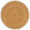 vidaXL Braided Area Rug with Wave Edge 90 cm Jute Round