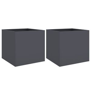 vidaXL Planters 2 pcs Anthracite 49x47x46 cm Steel