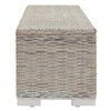 vidaXL Storage Box White 110 cm Natural Kubu Rattan & Solid Wood Mahogany