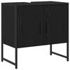 vidaXL Bathroom Furniture Set with Shelf 3 pcs Black Engineered wood