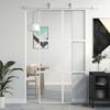 vidaXL Sliding Door White 102,5x205 cm Tempered Glass and Aluminium
