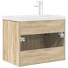 vidaXL Bathroom Sink Cabinet with Built-in Basin and Faucet Sonoma Oak