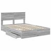 vidaXL Storage Bed Grey Sonoma 135 x 190 cm Engineered Wood