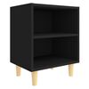 vidaXL Bed Cabinets with Solid Wood Legs 2 pcs Black 40x30x50 cm
