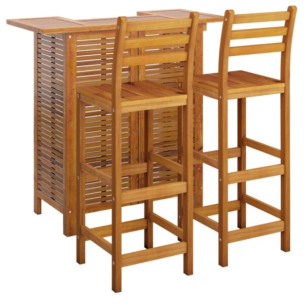 vidaXL 3 Piece Garden Bar Set Solid Wood Acacia