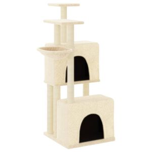 vidaXL Cat Tree with Sisal Scratching Posts Cream 122 cm